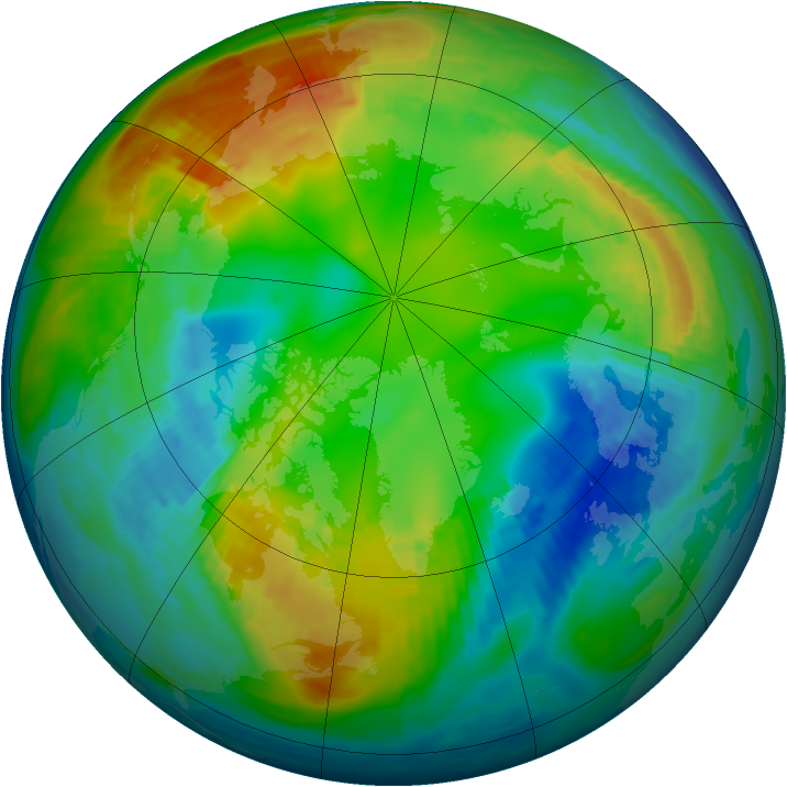 Arctic ozone map for 07 February 1993